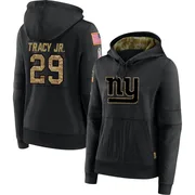 Women's Tyrone Tracy Jr. New York Giants Black 2020 Salute to Service Sideline Performance Pullover Hoodie