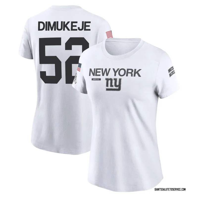 Women's Victor Dimukeje New York Giants Legend White 2024 Salute to Service Performance T-Shirt