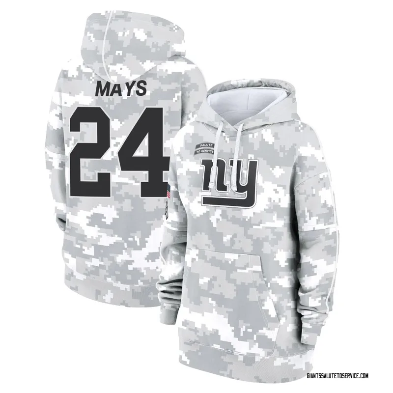 Women's Willie Mays New York Giants Camo Arctic 2024 Salute to Service Club Fleece Pullover Hoodie