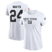 Women's Willie Mays New York Giants Legend White 2024 Salute to Service Performance T-Shirt