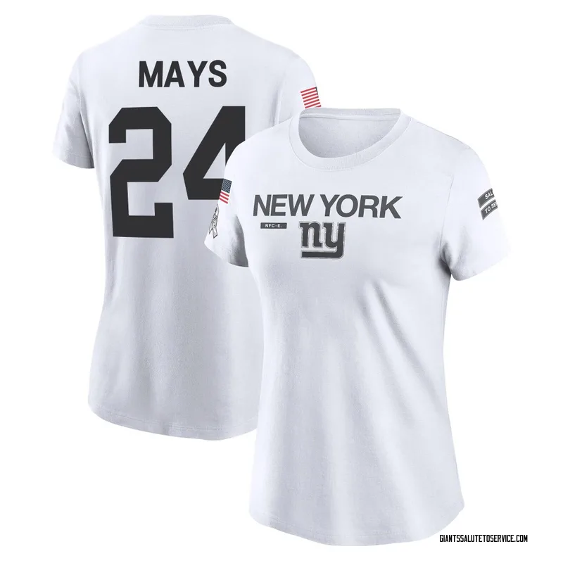 Women's Willie Mays New York Giants Legend White 2024 Salute to Service Performance T-Shirt