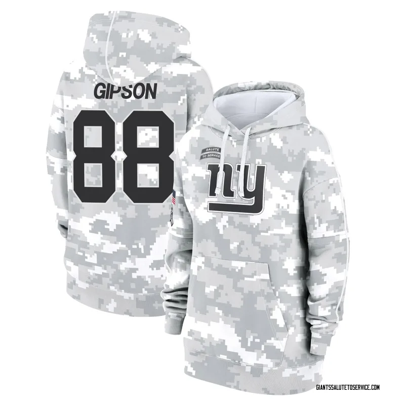 Women's Xavier Gipson New York Giants Camo Arctic 2024 Salute to Service Club Fleece Pullover Hoodie