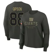 Women's Xavier Gipson New York Giants Green Dark/ 2025 Salute to Service Sideline Long Sleeve T-Shirt