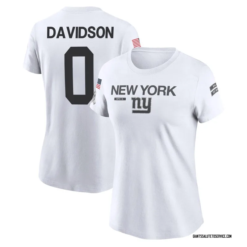 Women's Zach Davidson New York Giants Legend White 2024 Salute to Service Performance T-Shirt