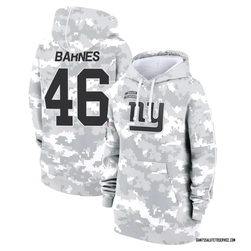 Women's Zaire Barnes New York Giants Camo Arctic 2024 Salute to Service Club Fleece Pullover Hoodie