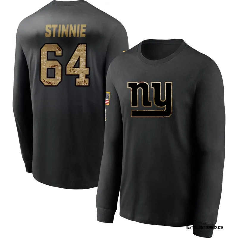 Youth Aaron Stinnie New York Giants Black 2020 Salute To Service Sideline Performance Long Sleeve T-Shirt