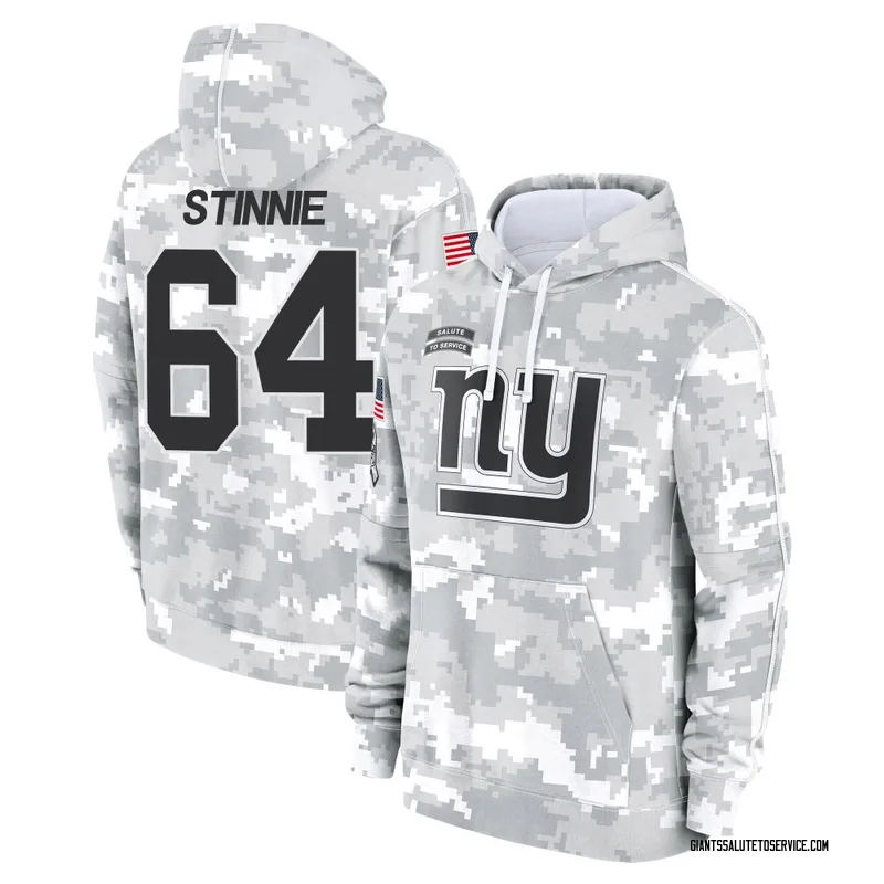 Youth Aaron Stinnie New York Giants Camo Arctic 2024 Salute to Service Club Fleece Pullover Hoodie