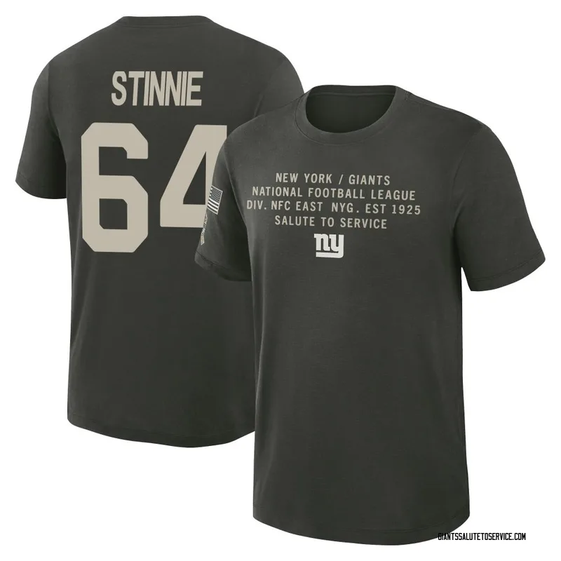 Youth Aaron Stinnie New York Giants Green Dark/ 2025 Salute to Service Sideline Slub T-Shirt