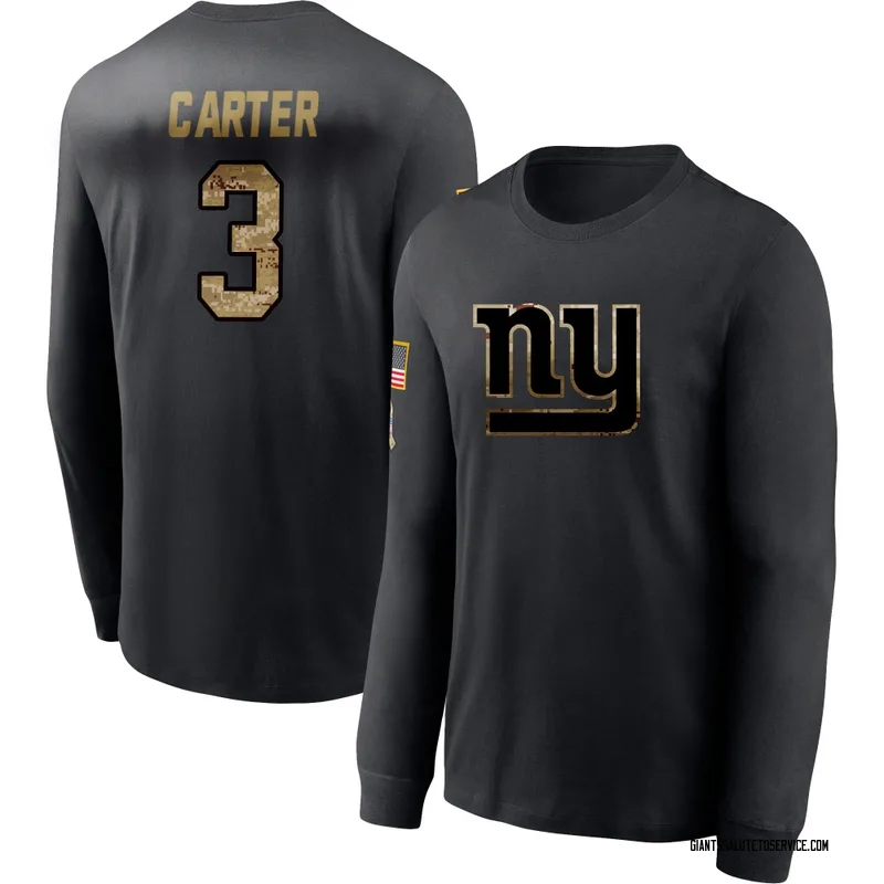 Youth Abdul Carter New York Giants Black 2020 Salute To Service Sideline Performance Long Sleeve T-Shirt