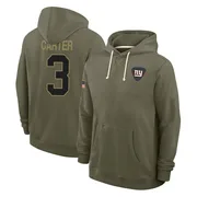 Youth Abdul Carter New York Giants Olive 2025 Salute to Service Hoodie
