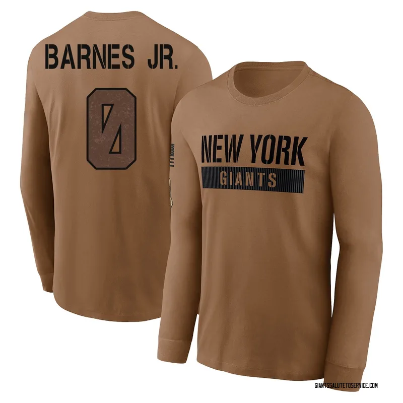 Youth Anquin Barnes Jr. New York Giants Brown 2023 Salute To Service Long Sleeve T-Shirt
