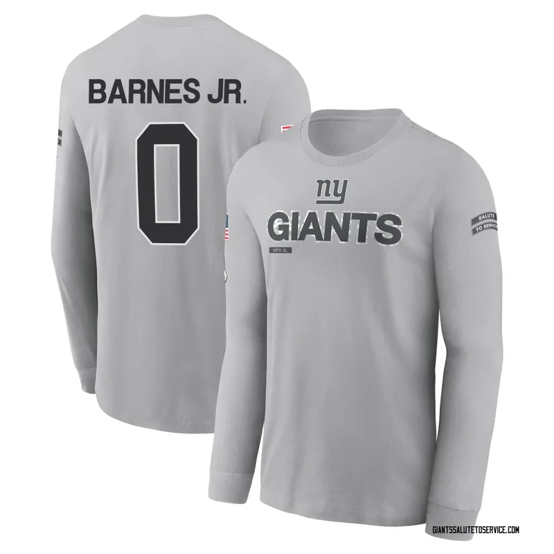 Youth Anquin Barnes Jr. New York Giants Gray 2024 Salute to Service Long Sleeve T-Shirt