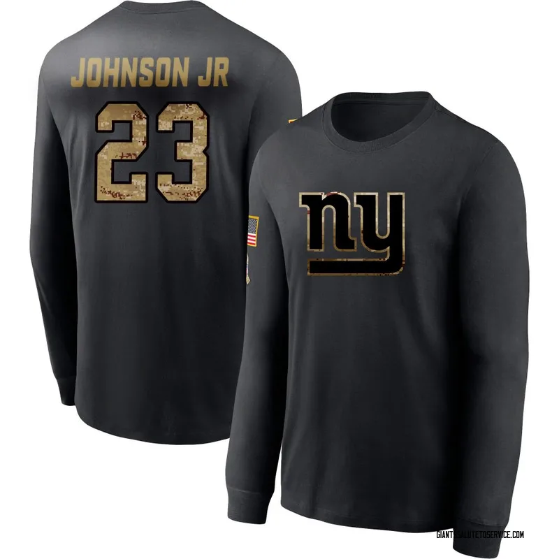 Youth Anthony Johnson Jr. New York Giants Black 2020 Salute To Service Sideline Performance Long Sleeve T-Shirt