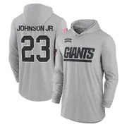 Youth Anthony Johnson Jr. New York Giants Gray 2024 Salute to Service Lightweight Performance Long Sleeve Hooded T-Shirt