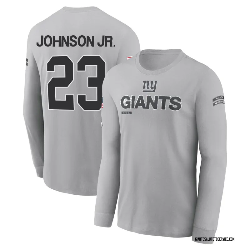 Youth Anthony Johnson Jr. New York Giants Gray 2024 Salute to Service Long Sleeve T-Shirt