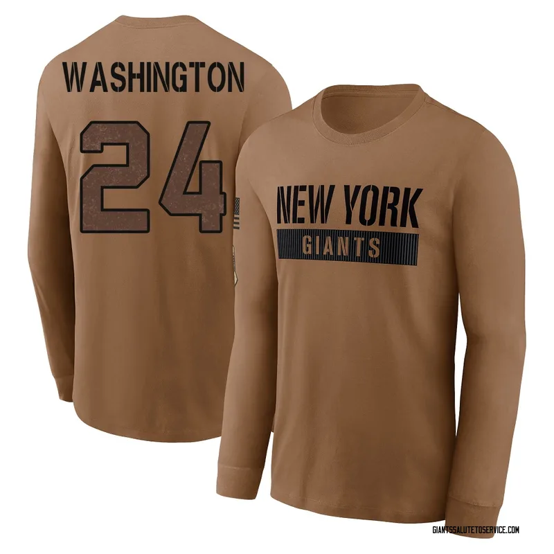 Youth Ar'Darius Washington New York Giants Brown 2023 Salute To Service Long Sleeve T-Shirt