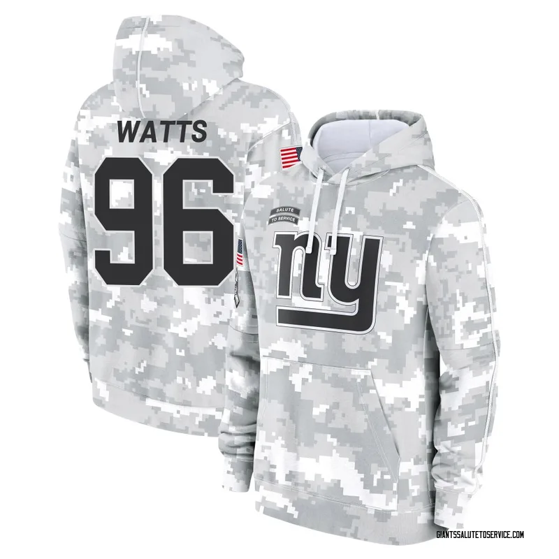 Youth Armon Watts New York Giants Camo Arctic 2024 Salute to Service Club Fleece Pullover Hoodie