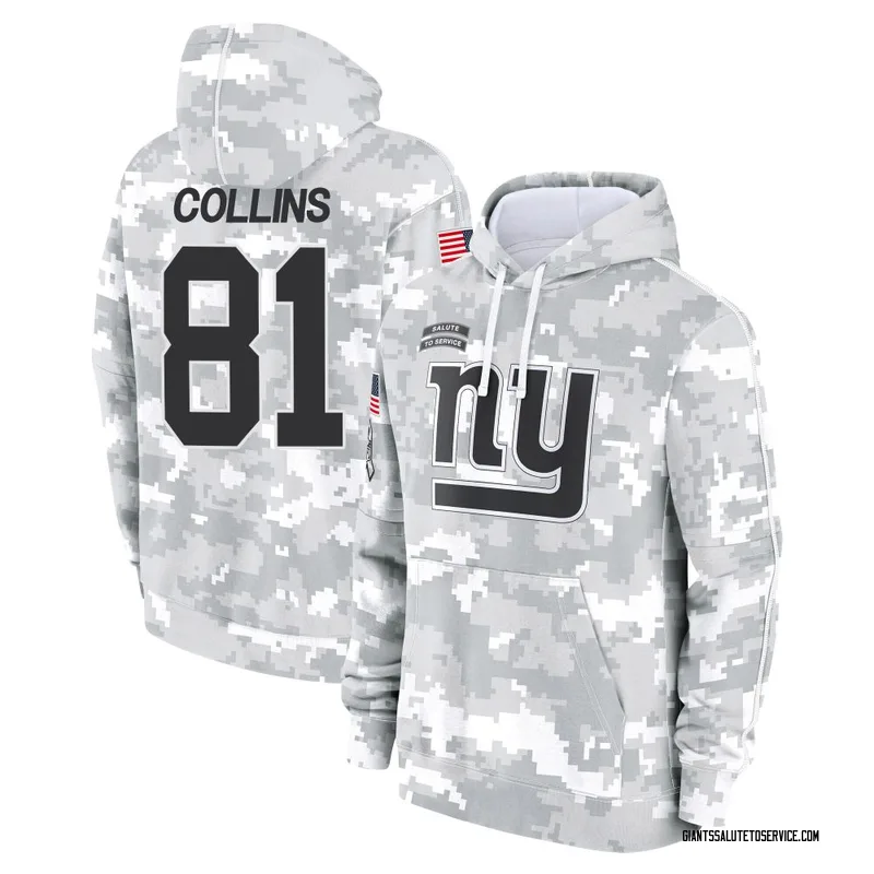 Youth Beaux Collins New York Giants Camo Arctic 2024 Salute to Service Club Fleece Pullover Hoodie