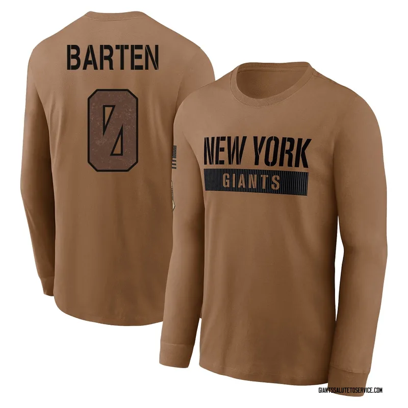 Youth Ben Barten New York Giants Brown 2023 Salute To Service Long Sleeve T-Shirt
