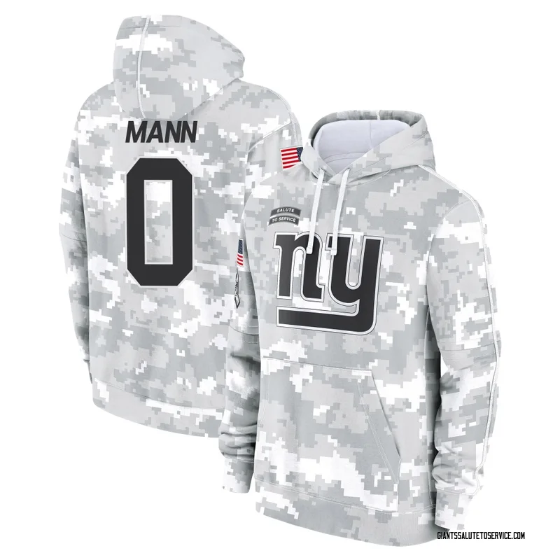 Youth Ben Mann New York Giants Camo Arctic 2024 Salute to Service Club Fleece Pullover Hoodie