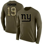 Youth Bobby Thomson New York Giants Legend Olive Salute to Service Sideline Long Sleeve T-Shirt
