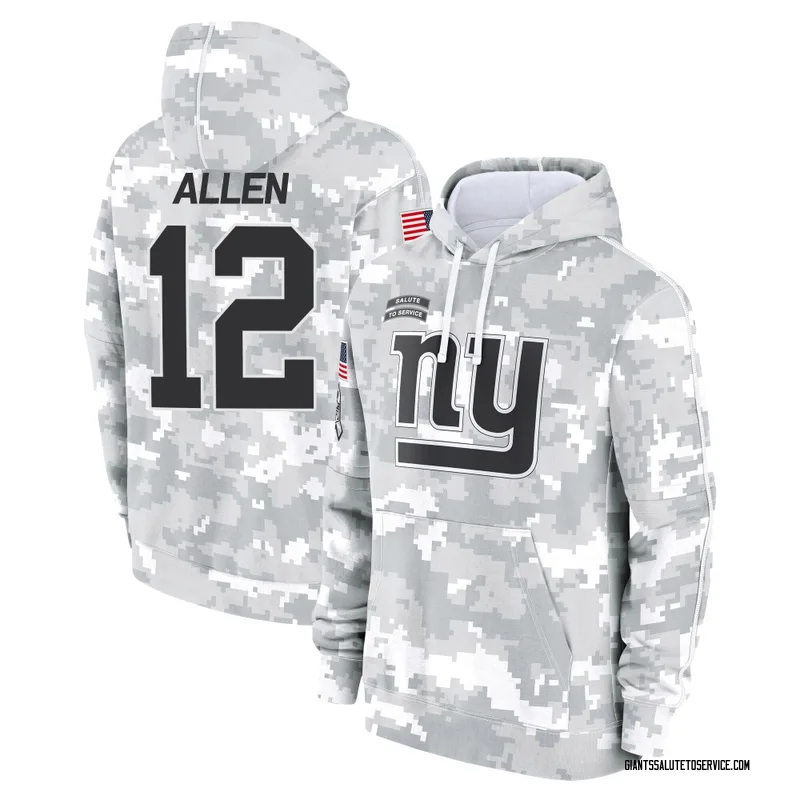 Youth Brandon Allen New York Giants Camo Arctic 2024 Salute to Service Club Fleece Pullover Hoodie