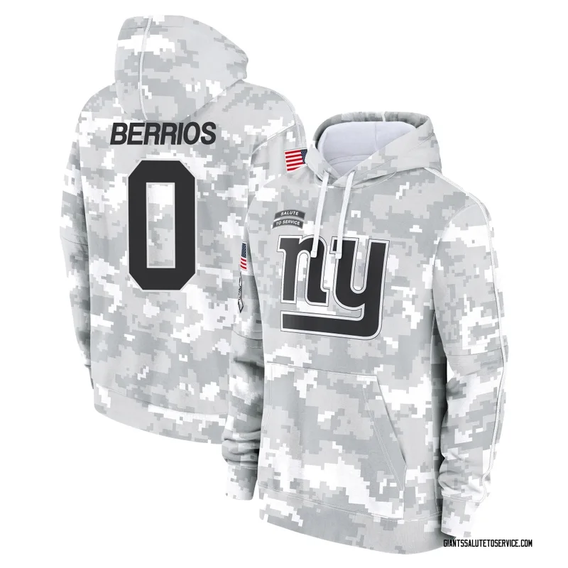 Youth Braxton Berrios New York Giants Camo Arctic 2024 Salute to Service Club Fleece Pullover Hoodie