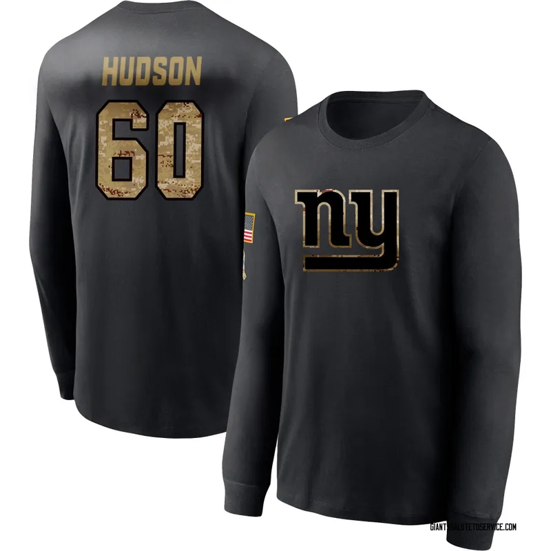 Youth Bryan Hudson New York Giants Black 2020 Salute To Service Sideline Performance Long Sleeve T-Shirt