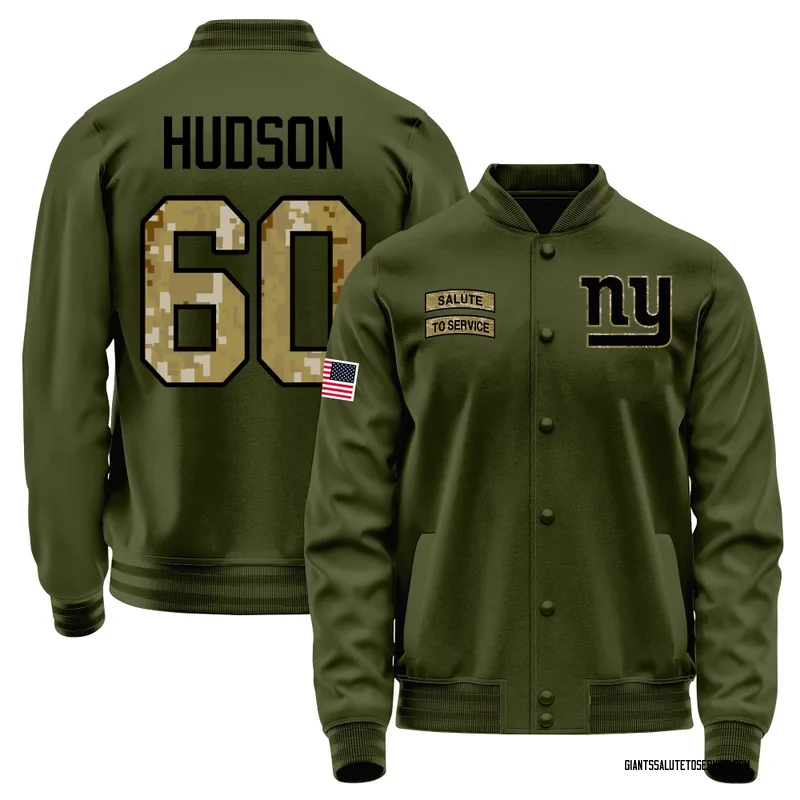 Youth Bryan Hudson New York Giants Olive Salute to Service Sideline Performance Jacket