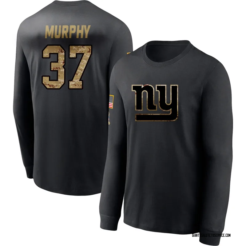 Youth Caleb Murphy New York Giants Black 2020 Salute To Service Sideline Performance Long Sleeve T-Shirt