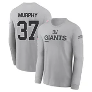 Youth Caleb Murphy New York Giants Gray 2024 Salute to Service Long Sleeve T-Shirt