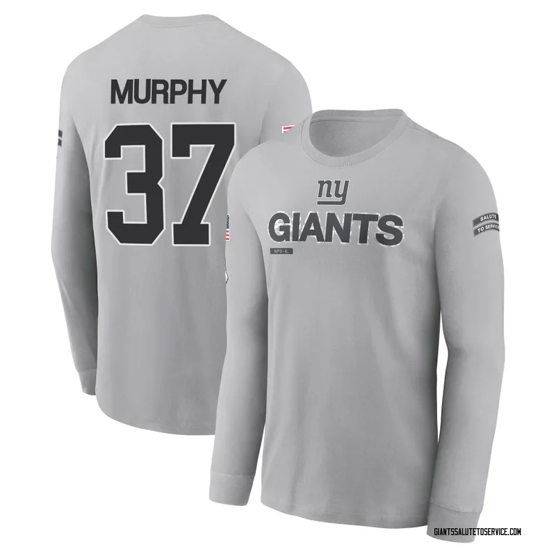 Youth Caleb Murphy New York Giants Gray 2024 Salute to Service Long Sleeve T-Shirt