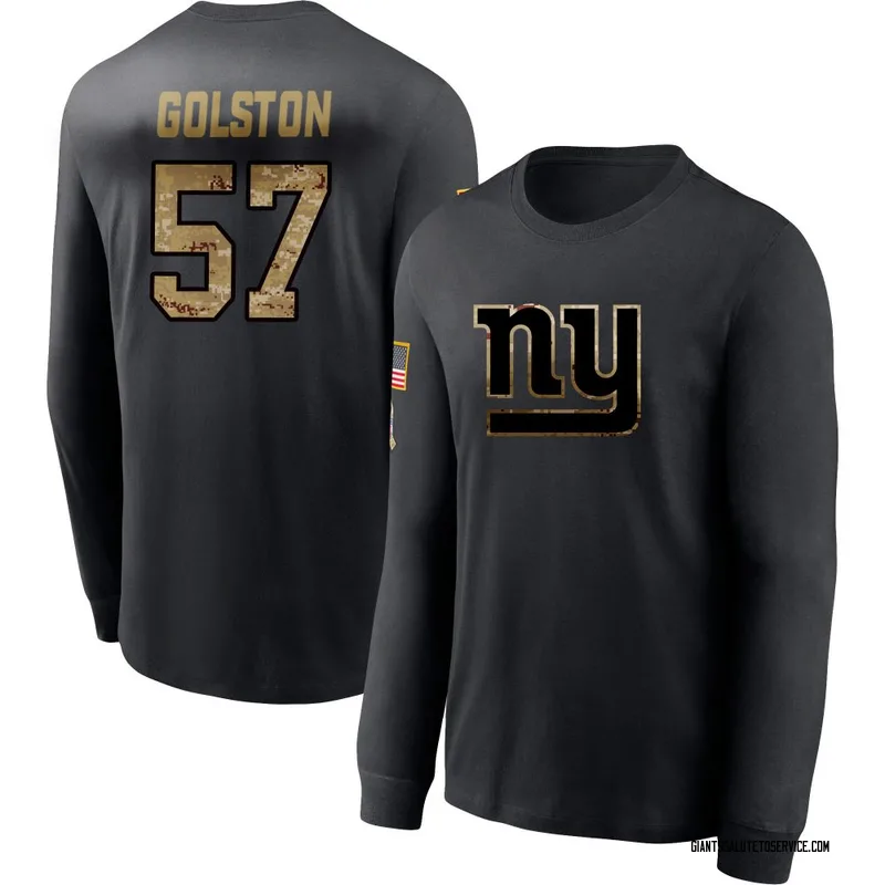 Youth Chauncey Golston New York Giants Black 2020 Salute To Service Sideline Performance Long Sleeve T-Shirt