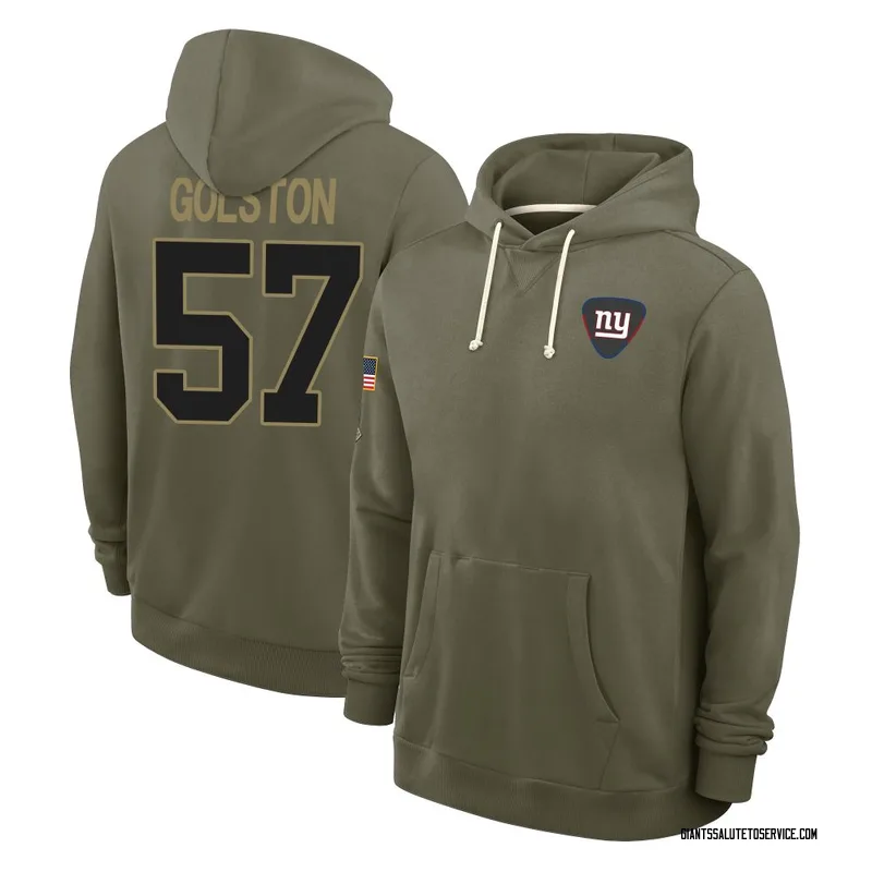 Youth Chauncey Golston New York Giants Olive 2025 Salute to Service Hoodie