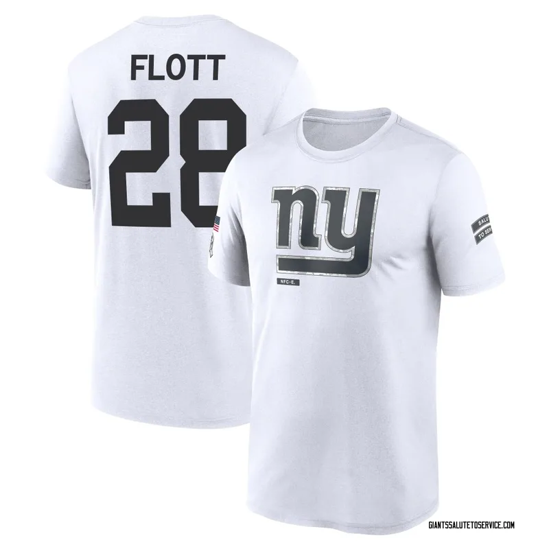 Youth Cor'Dale Flott New York Giants Legend White 2024 Salute to Service Performance T-Shirt