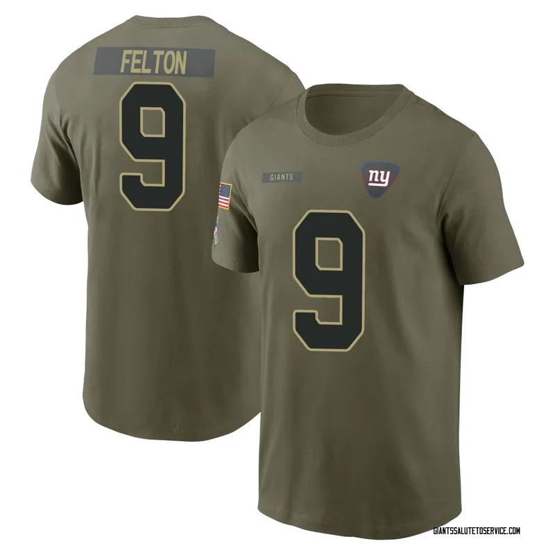 Youth Da'Quan Felton New York Giants Olive 2025 Salute to Service Name & Number T-Shirt