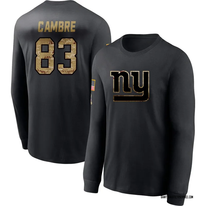 Youth Dalen Cambre New York Giants Black 2020 Salute To Service Sideline Performance Long Sleeve T-Shirt