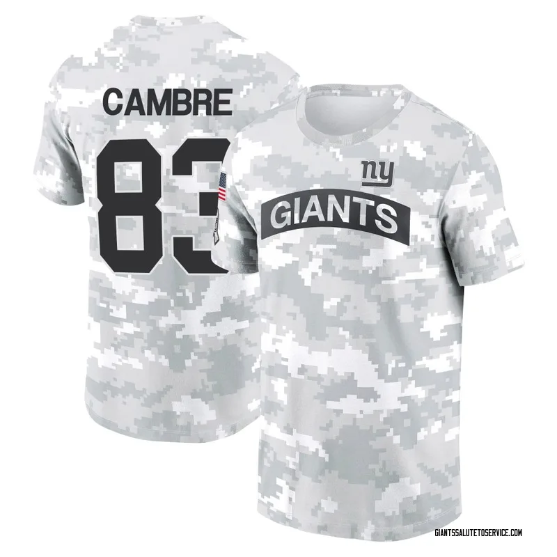 Youth Dalen Cambre New York Giants Camo Arctic 2024 Salute to Service Performance T-Shirt