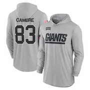 Youth Dalen Cambre New York Giants Gray 2024 Salute to Service Lightweight Performance Long Sleeve Hooded T-Shirt