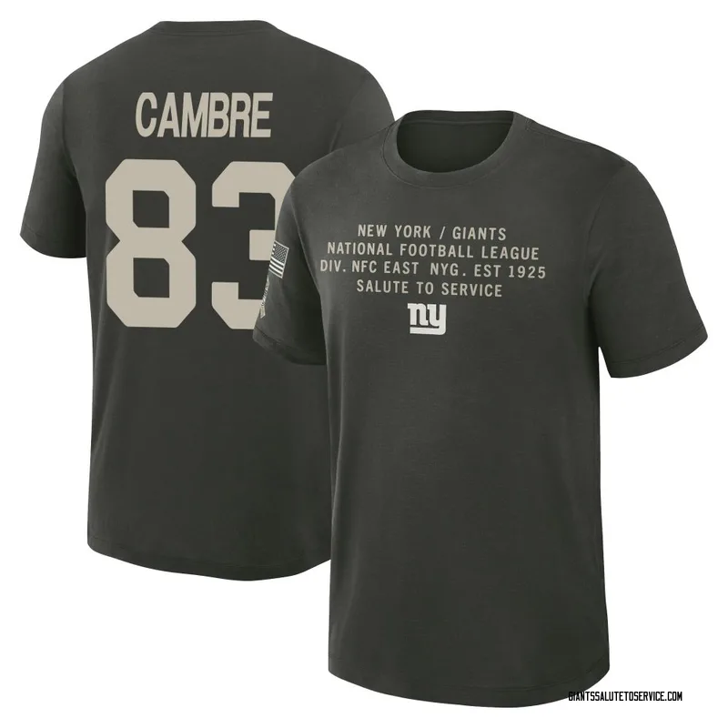 Youth Dalen Cambre New York Giants Green Dark/ 2025 Salute to Service Sideline Slub T-Shirt