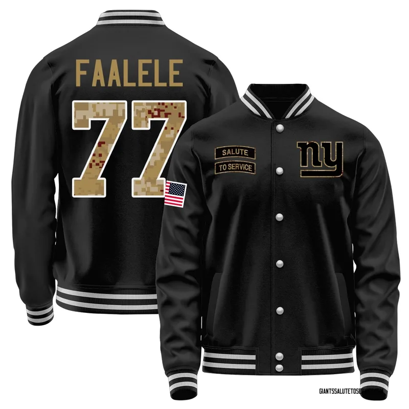 Youth Daniel Faalele New York Giants Black Salute to Service Sideline Performance Jacket