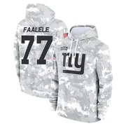 Youth Daniel Faalele New York Giants Camo Arctic 2024 Salute to Service Club Fleece Pullover Hoodie