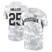 Youth Dante Miller New York Giants Camo Arctic 2024 Salute to Service Performance T-Shirt