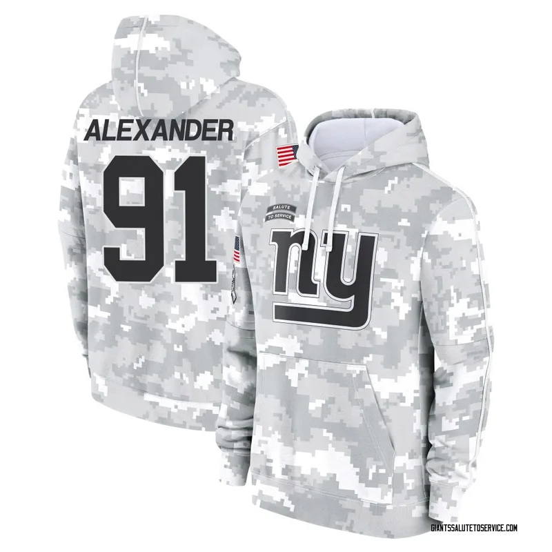 Youth Darius Alexander New York Giants Camo Arctic 2024 Salute to Service Club Fleece Pullover Hoodie