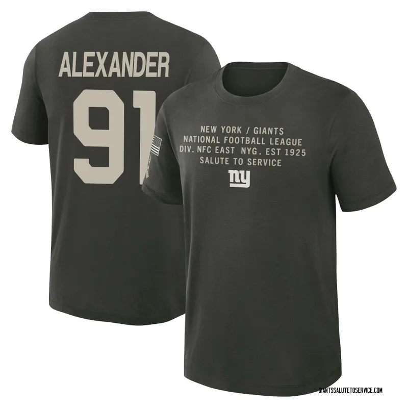 Youth Darius Alexander New York Giants Green Dark/ 2025 Salute to Service Sideline Slub T-Shirt