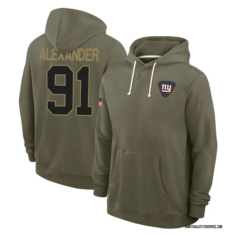 Youth Darius Alexander New York Giants Olive 2025 Salute to Service Hoodie