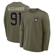 Youth Darius Alexander New York Giants Olive 2025 Salute to Service Sideline Coaches Long Sleeve T-Shirt