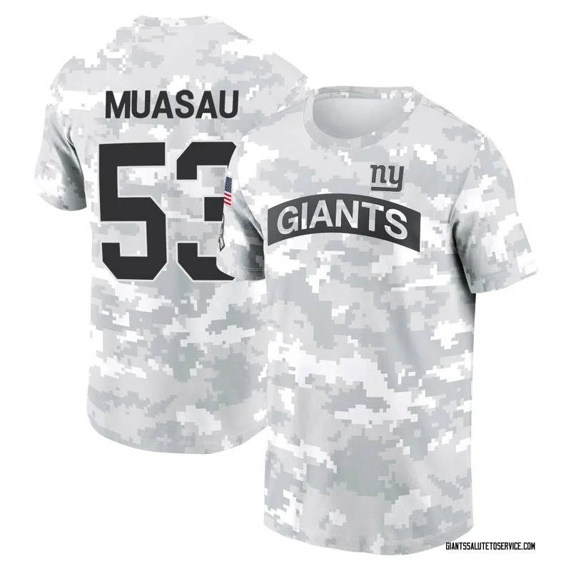 Youth Darius Muasau New York Giants Camo Arctic 2024 Salute to Service Performance T-Shirt