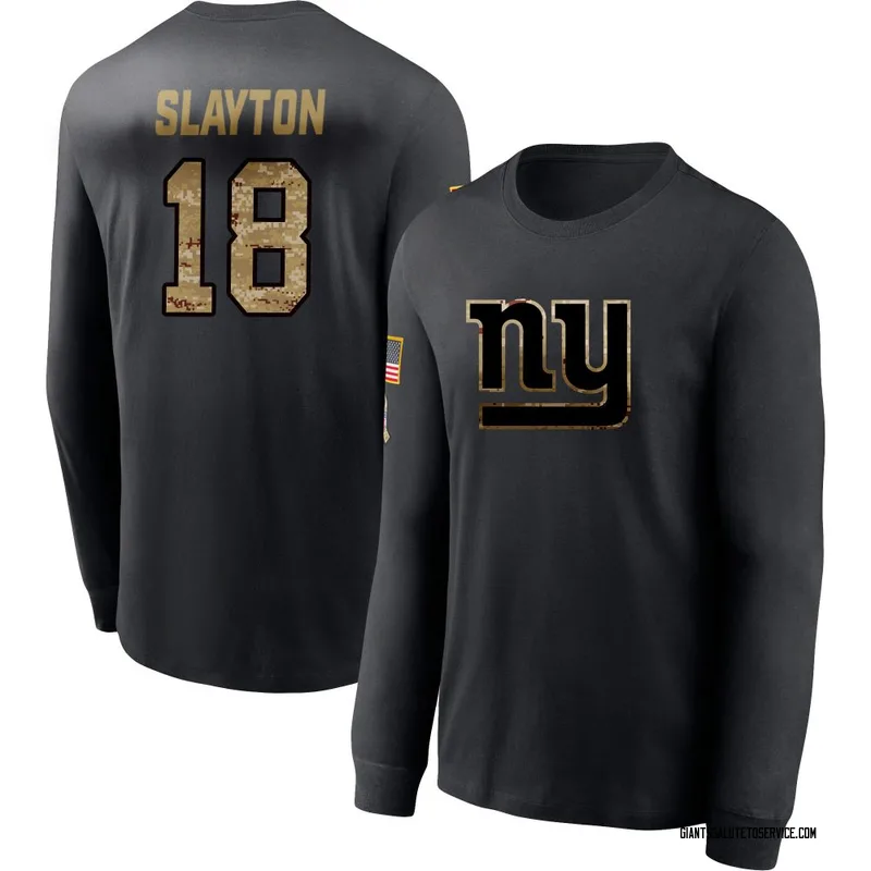 Youth Darius Slayton New York Giants Black 2020 Salute To Service Sideline Performance Long Sleeve T-Shirt