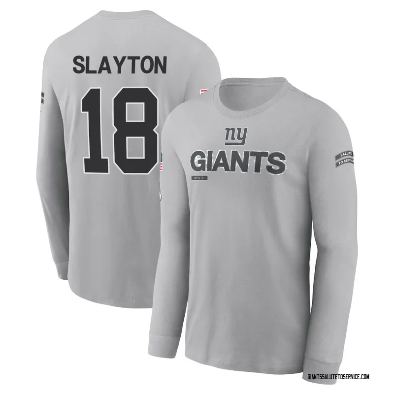 Youth Darius Slayton New York Giants Gray 2024 Salute to Service Long Sleeve T-Shirt